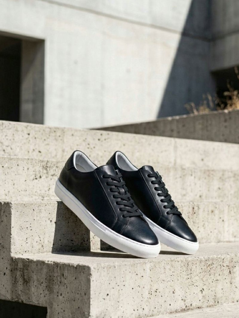 black vegan sneakers
