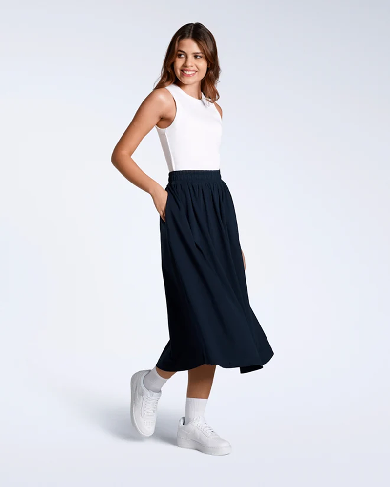 organic cotton midi skirt 