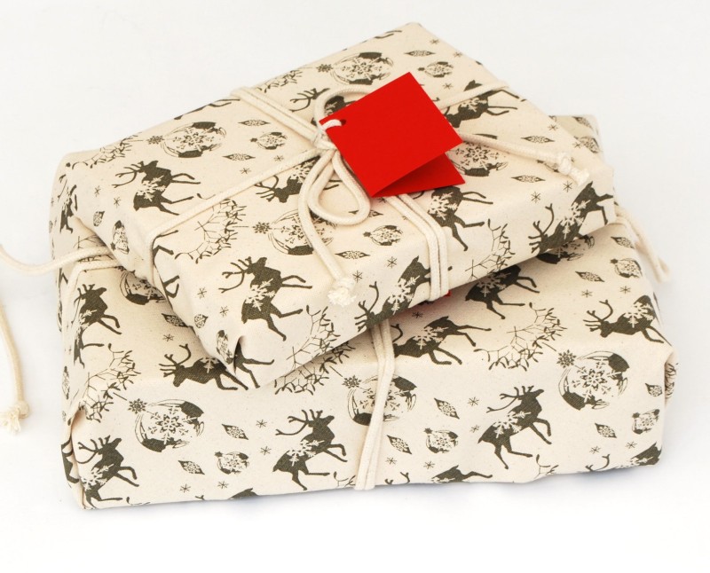 organic cotton fabric gift wrap