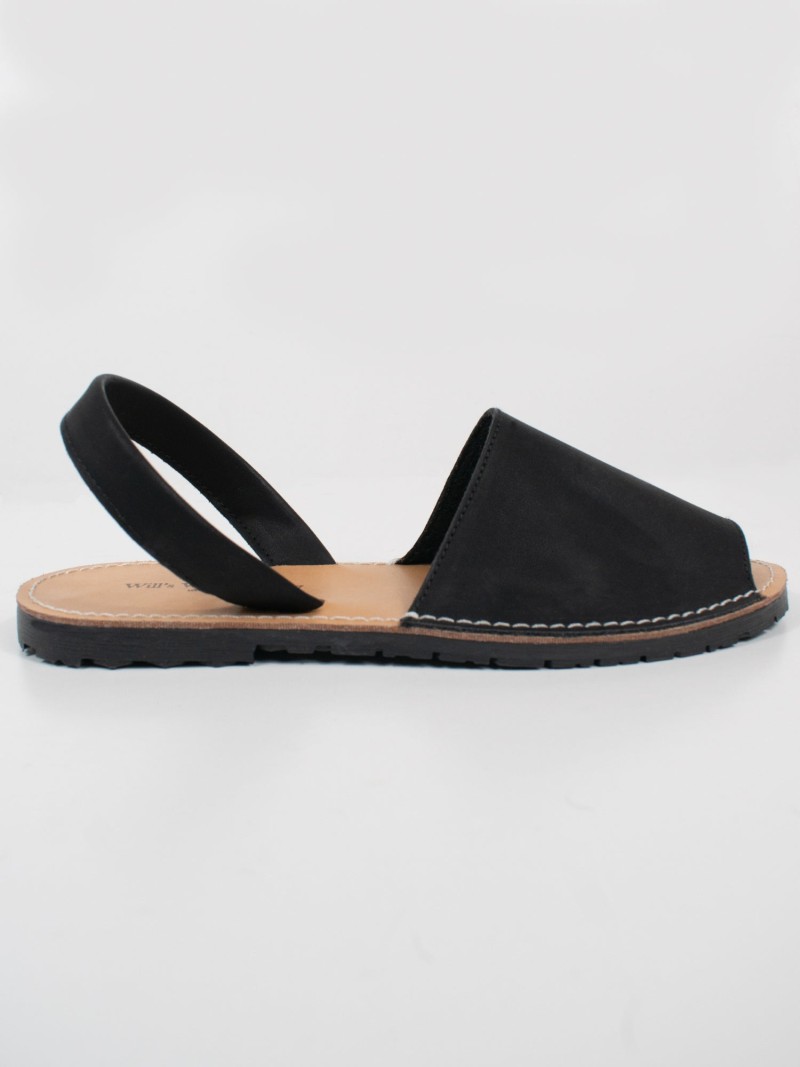 vegan black flat sandal